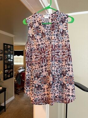 Van Heusen Peach and Navy Paisley Print Blouse